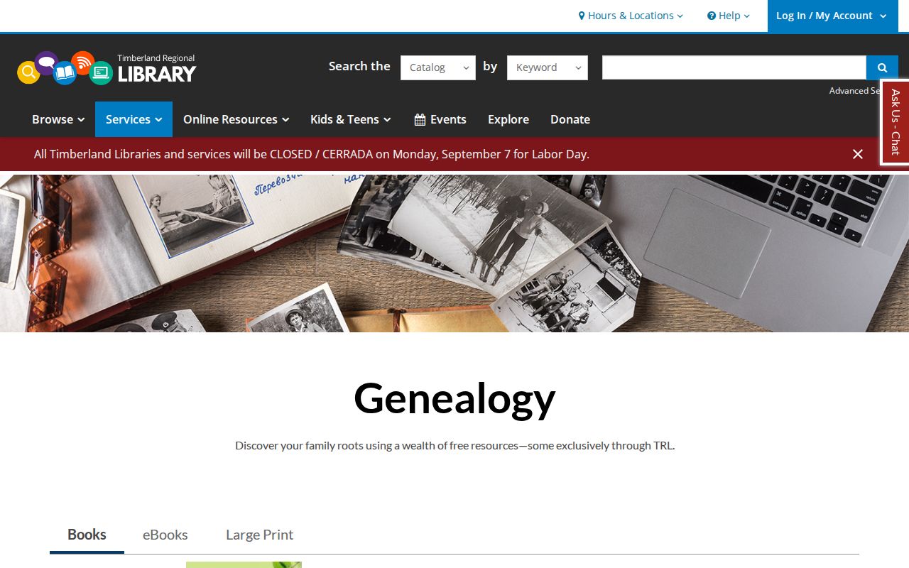 Lacey residents directory Timberland genealogy resources