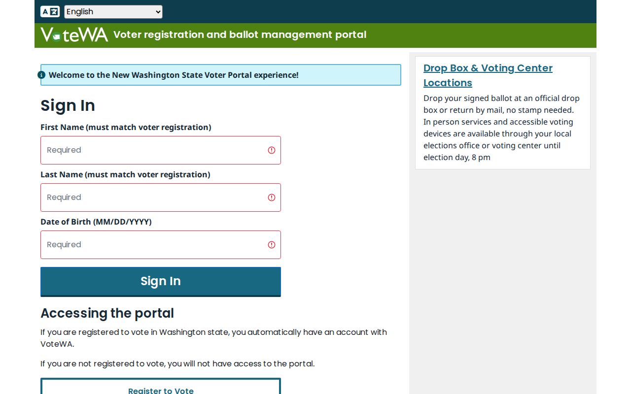 Lacey residents directory VoteWA self lookup