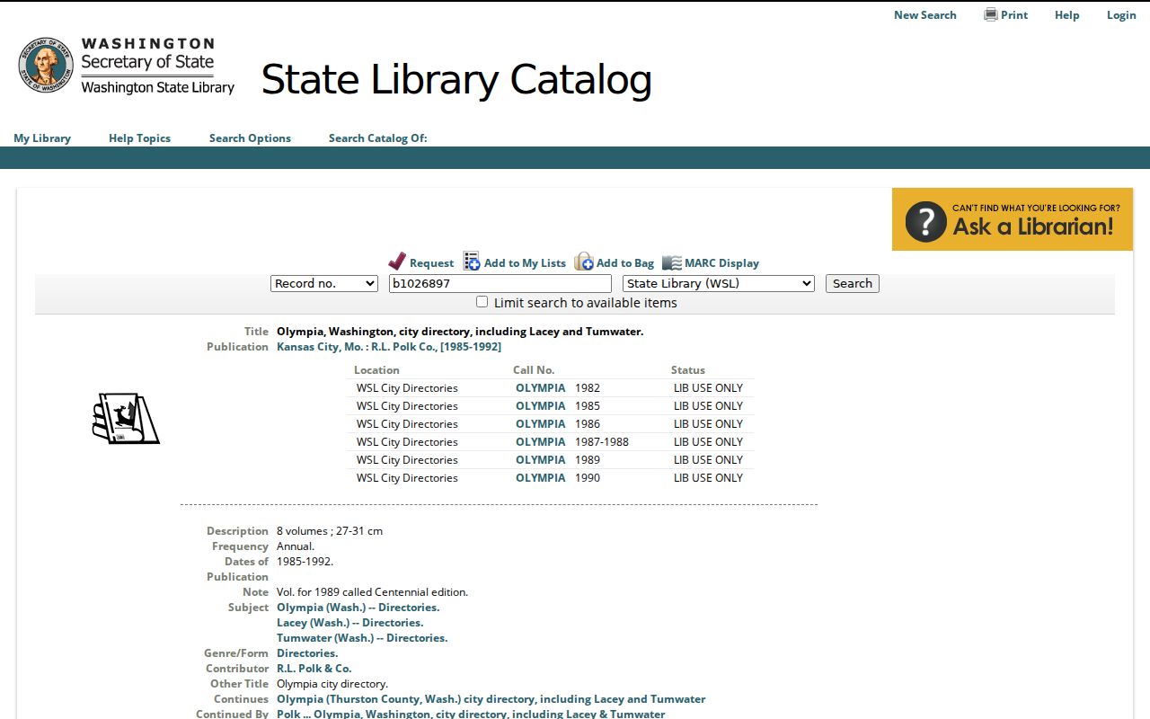 Lacey residents directory historical city directory catalog